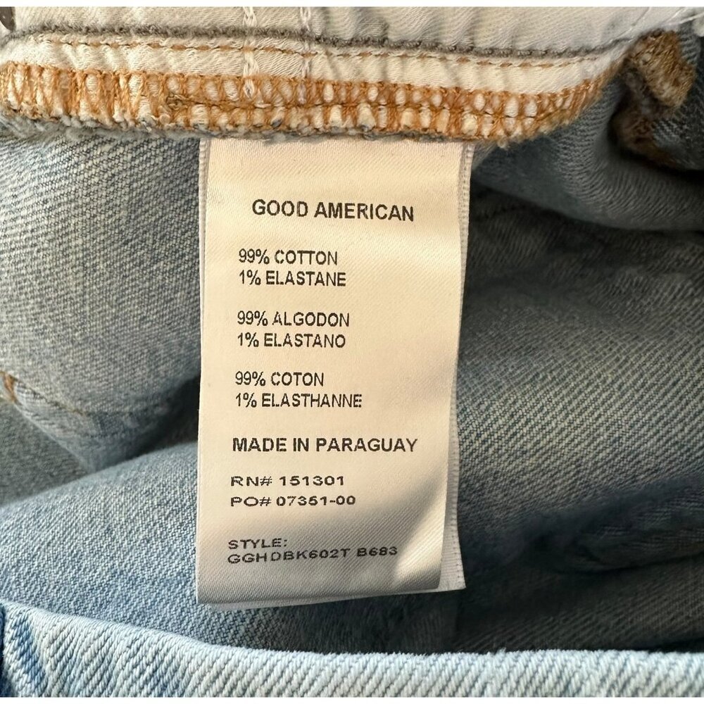 Good American Good Girlfriend High Rise Straight Leg Jean Size 12/31 - Picture 6 of 7